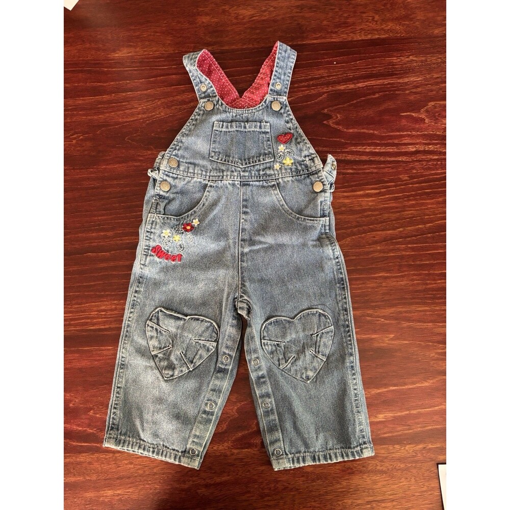 Adorable Denim Overalls With Embroidery Accents Size 18 Month